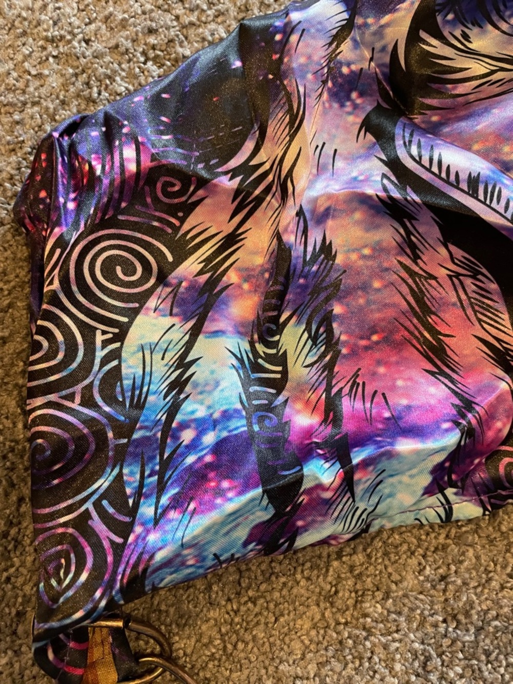 NWOT Multicolored Rave Hood with Chain - Picture 6 of 7